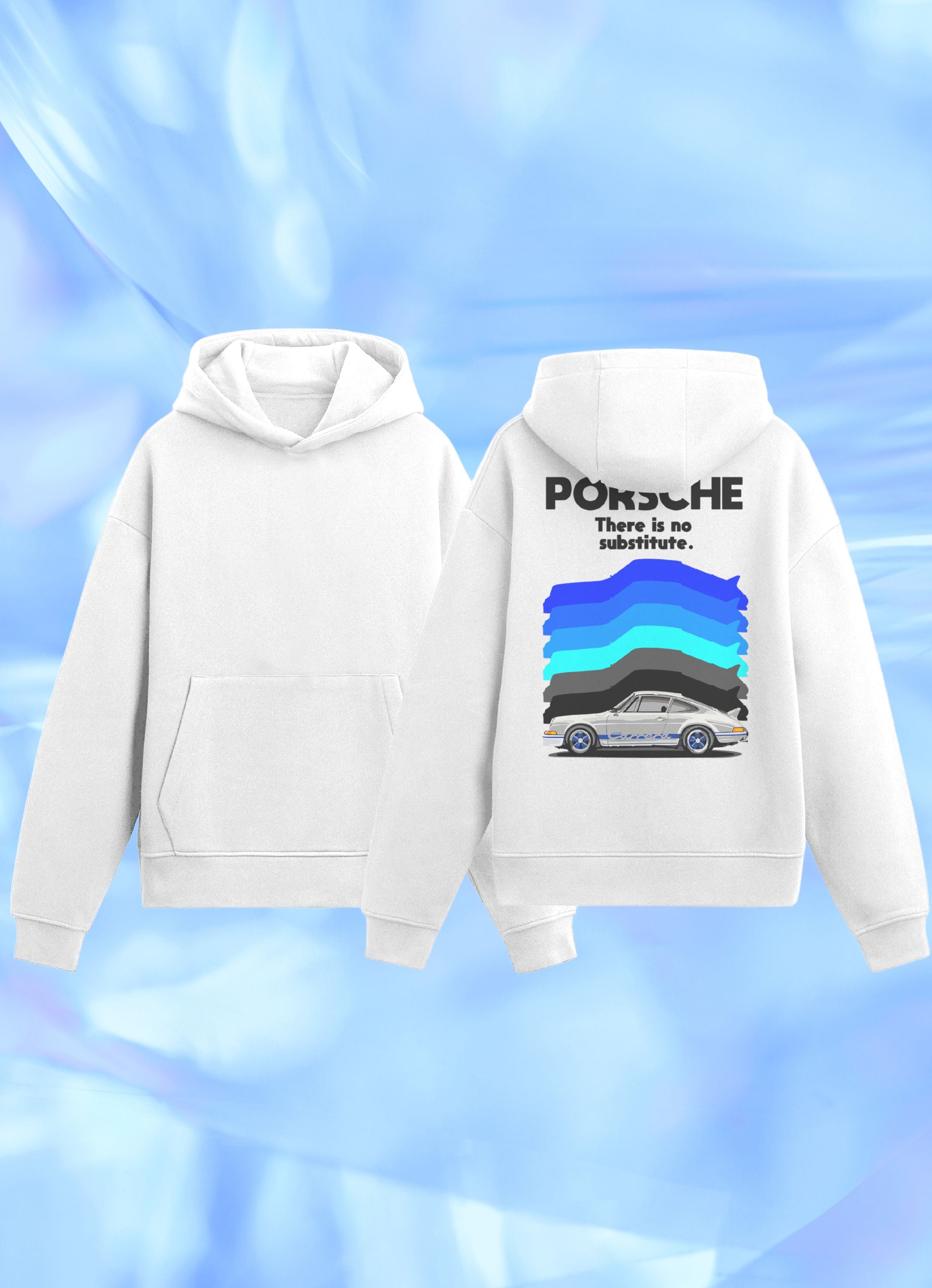 Porsche Back V2 White Hoodie