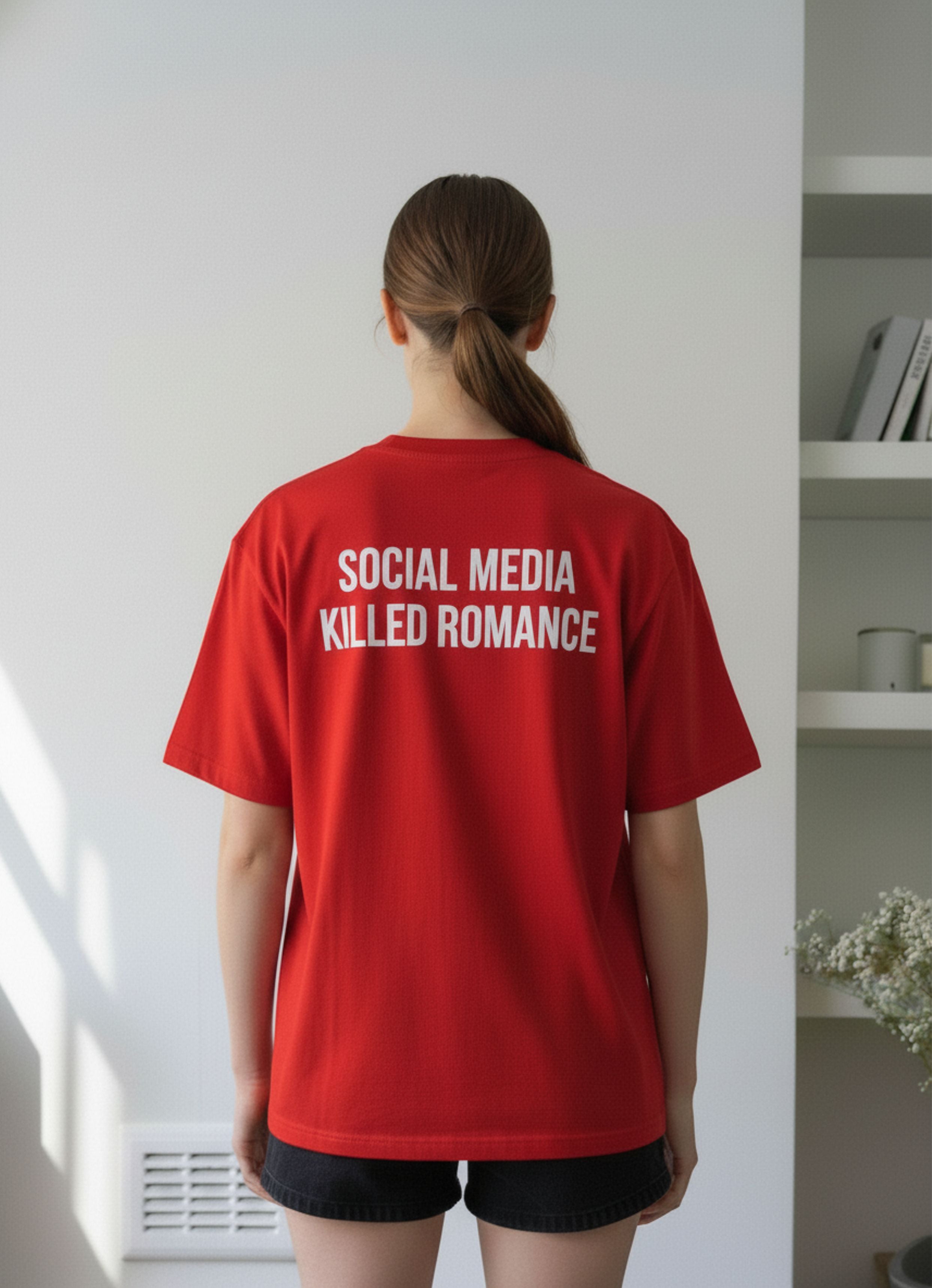 Social Media Killed Romance Tshirt | Red