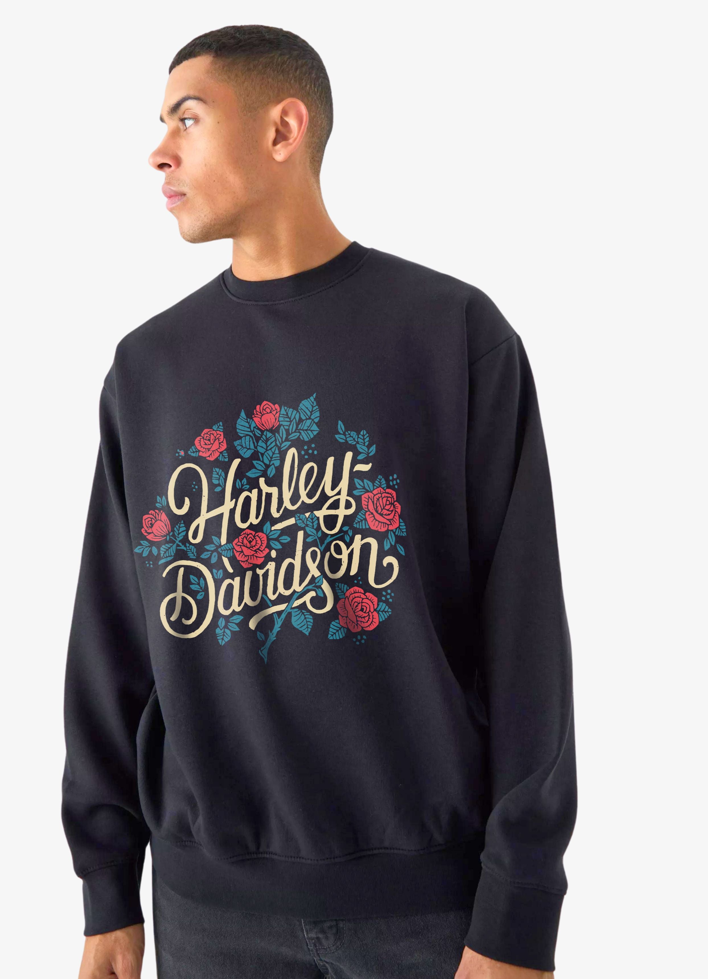 Harley Floral Black Sweatshirt