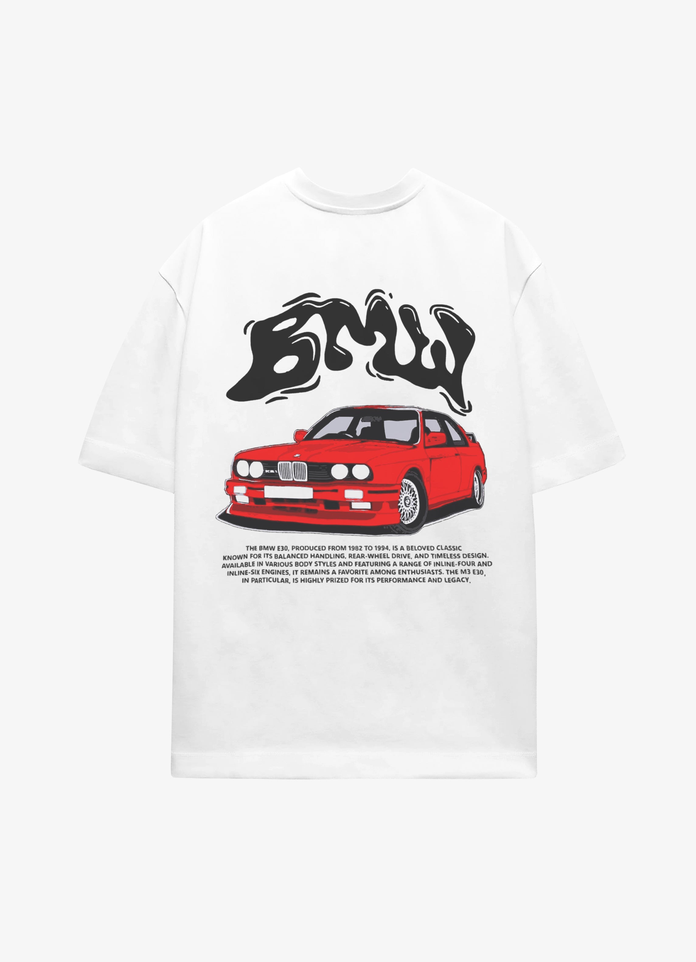 Bmw E30 White Oversized Tshirt