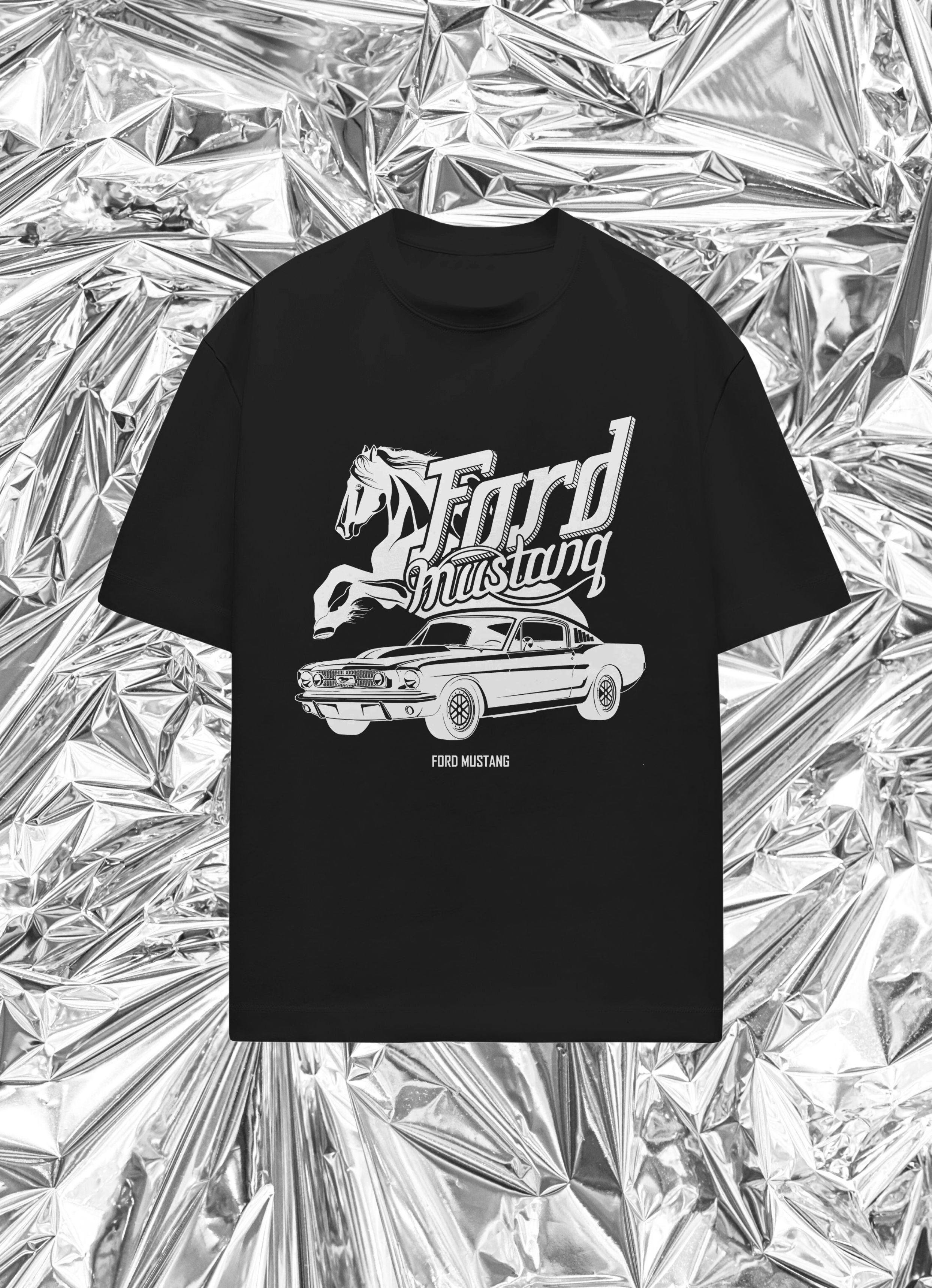 Ford Mustang Black Oversized Tshirt