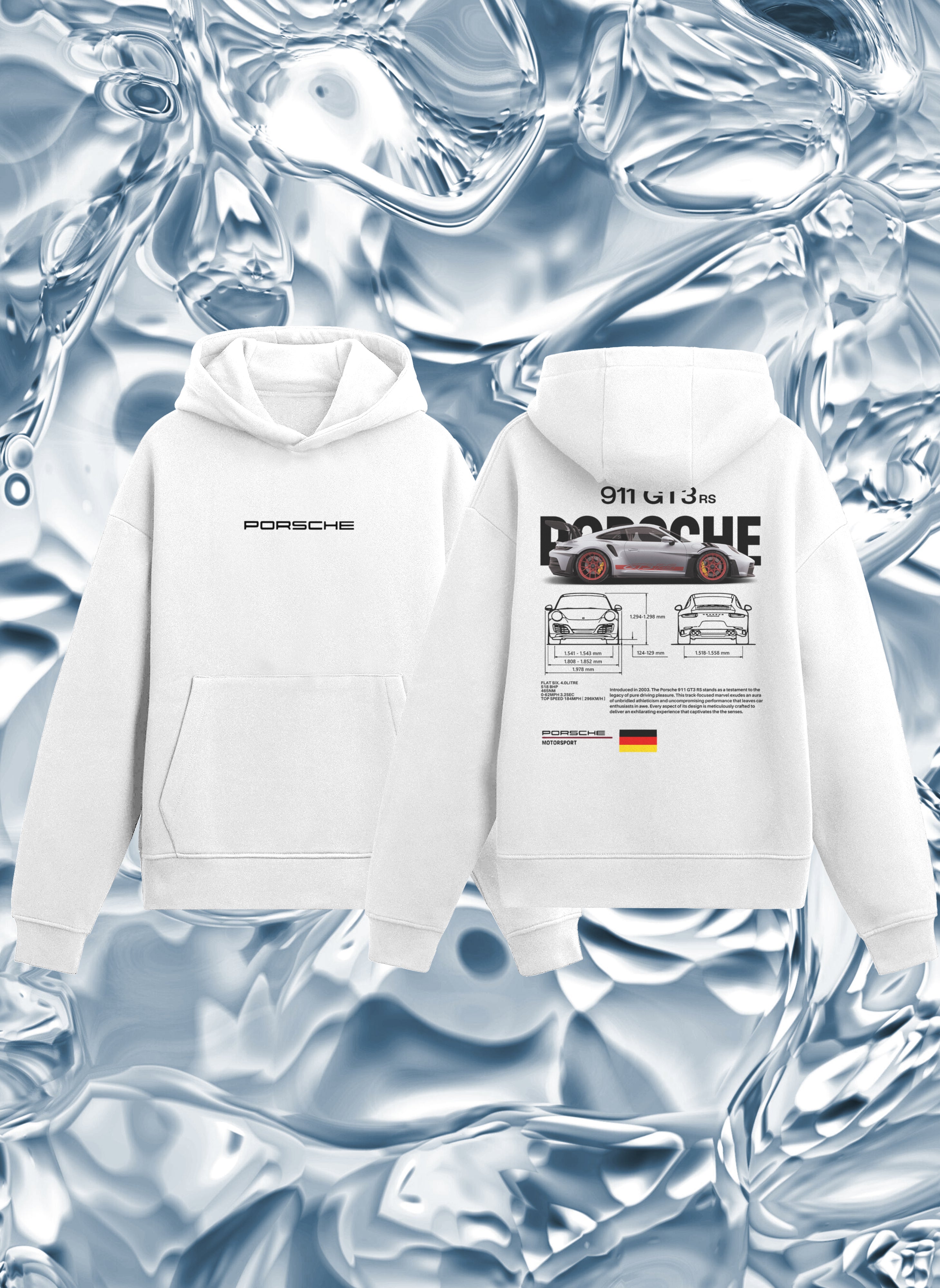 Porsche 911 GT3 F&B White Hoodie