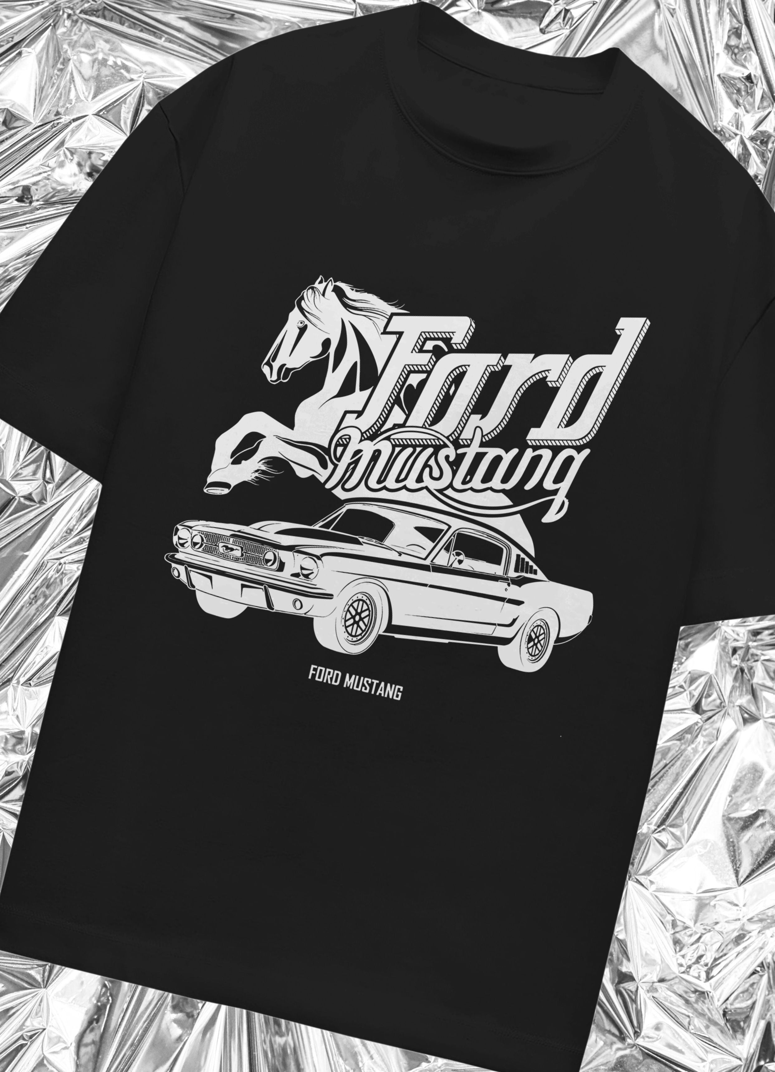 Ford Mustang Black Oversized Tshirt