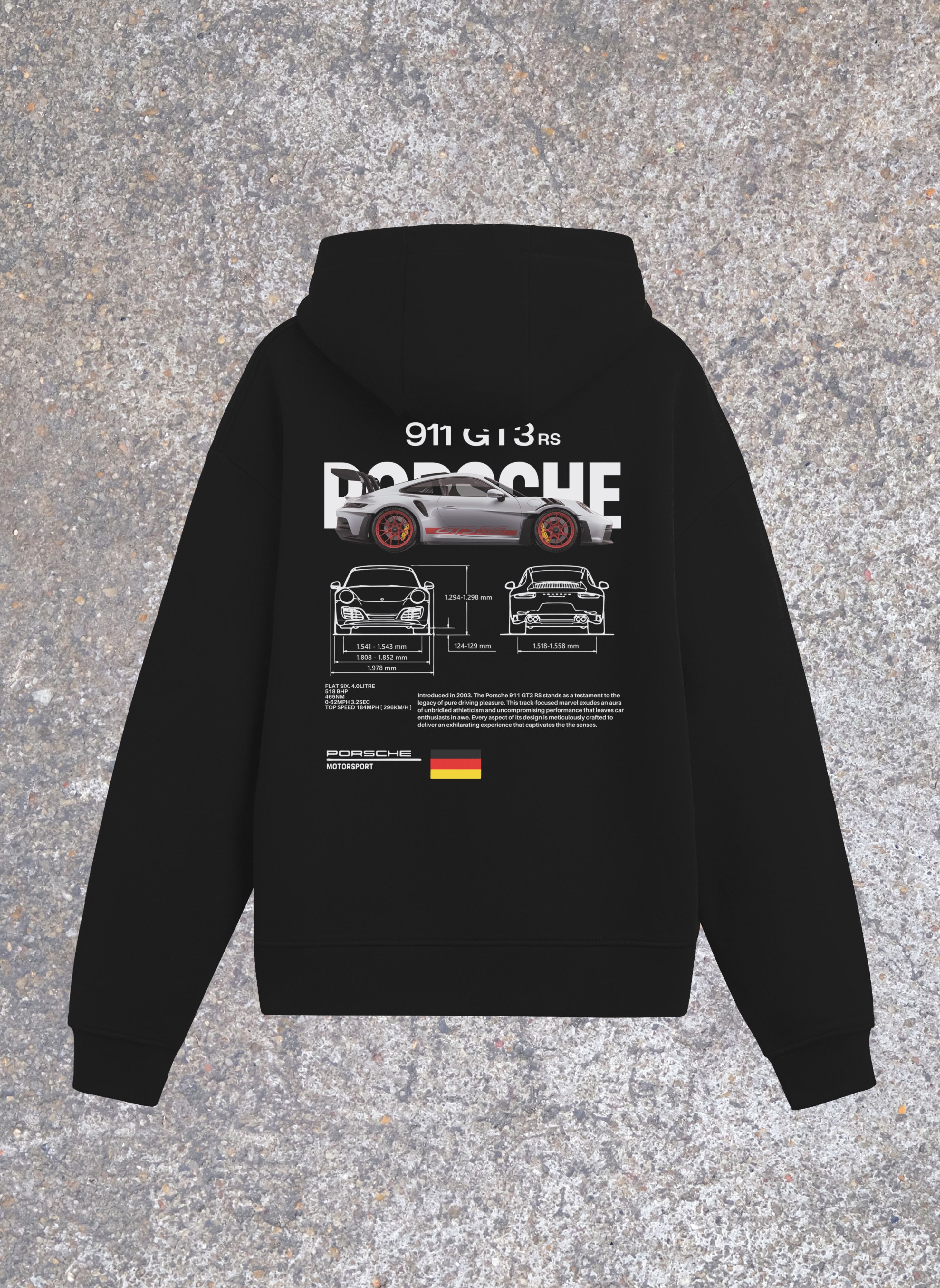 Porsche 911 GT3 F&B Black Hoodie