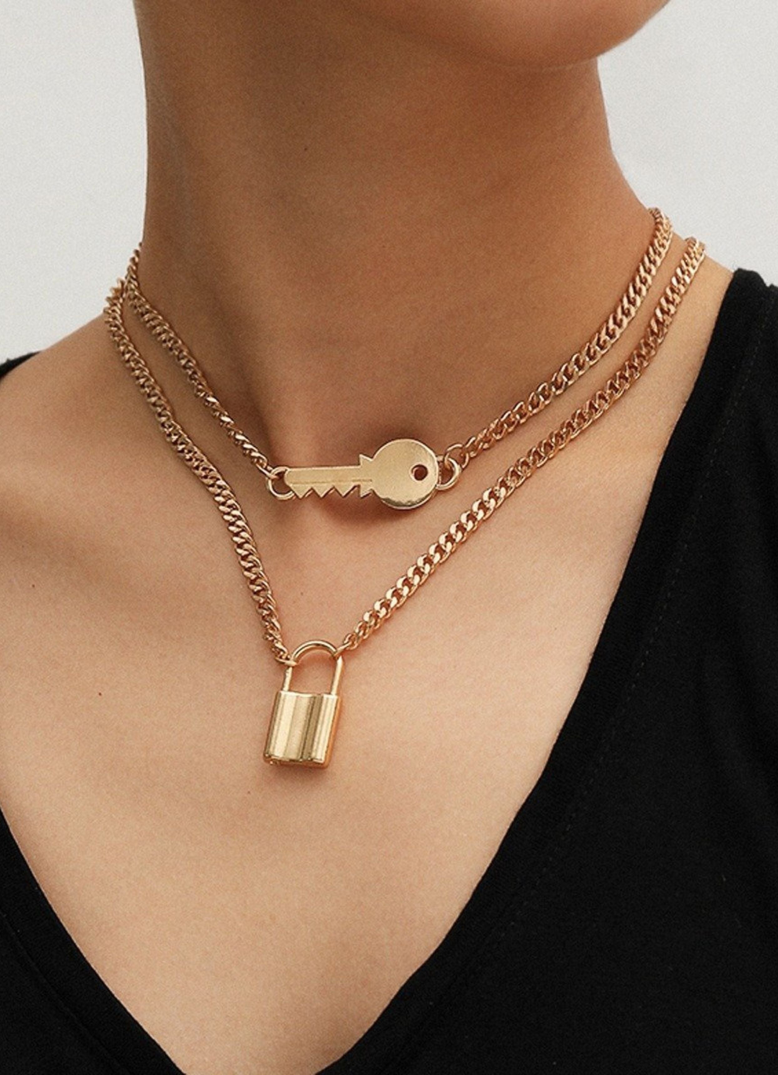 Lock And Key Choker Necklace