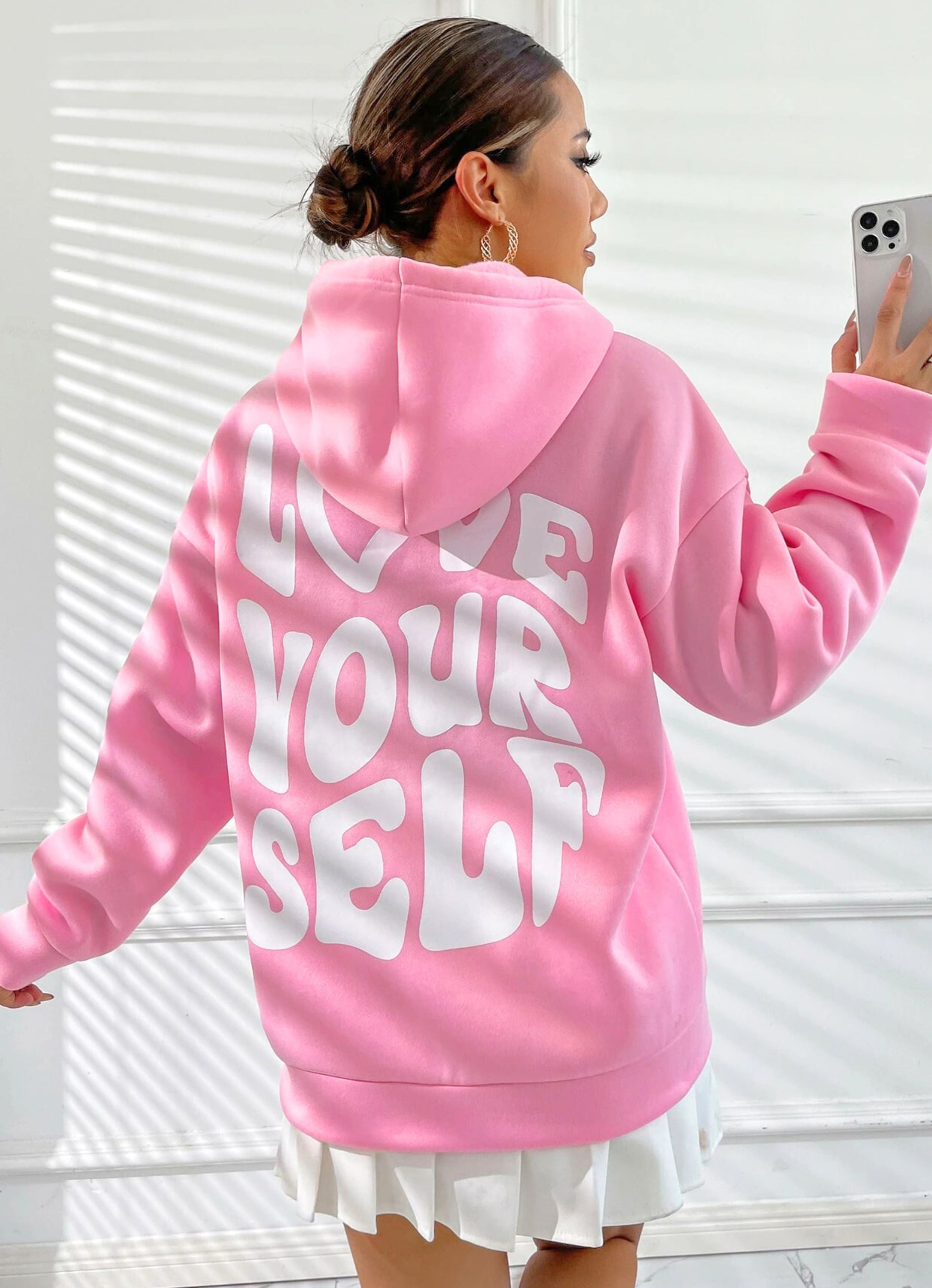 Love Yourself Light Pink Unisex Hoodie