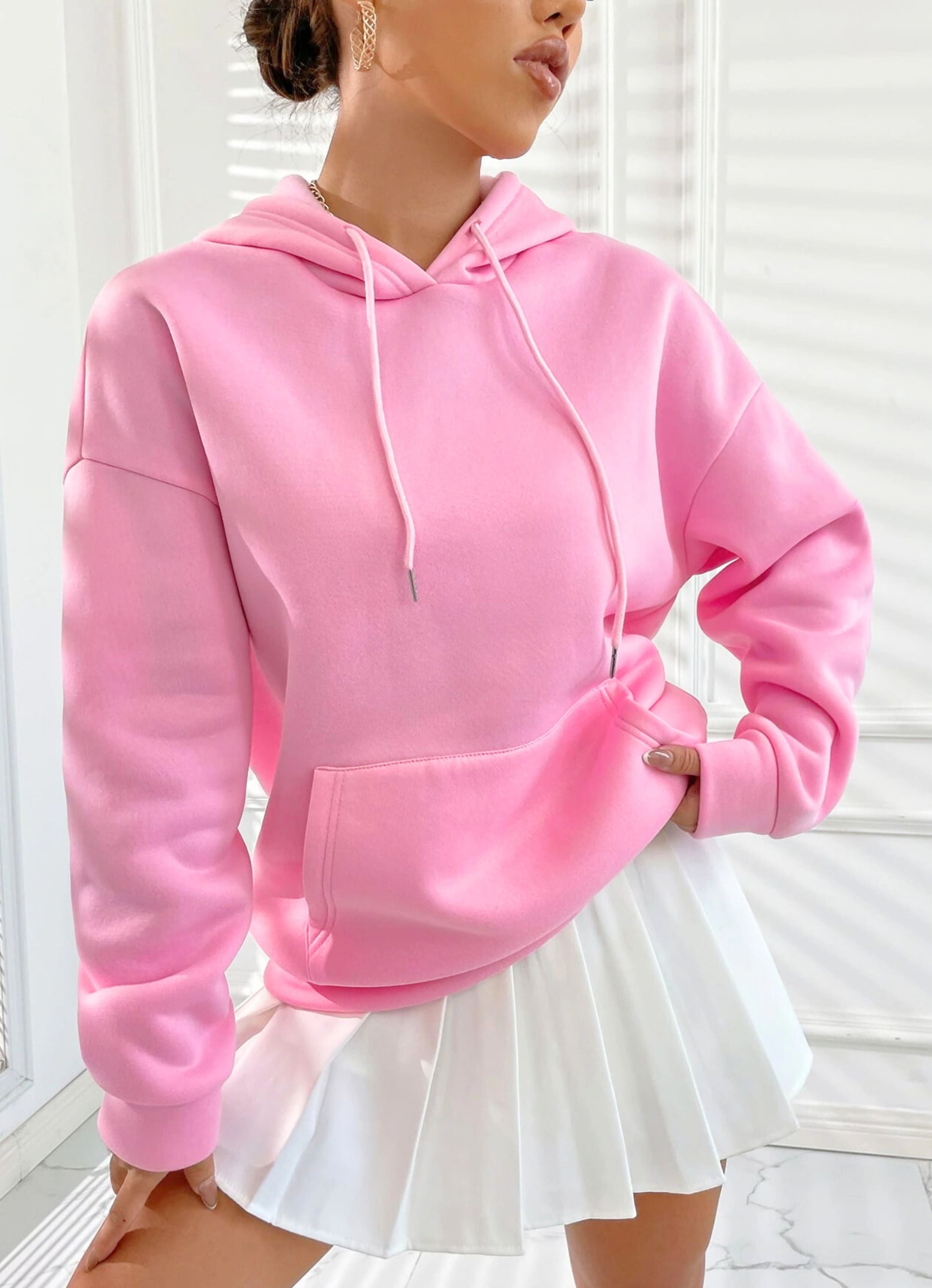 Oversized light store pink hoodie