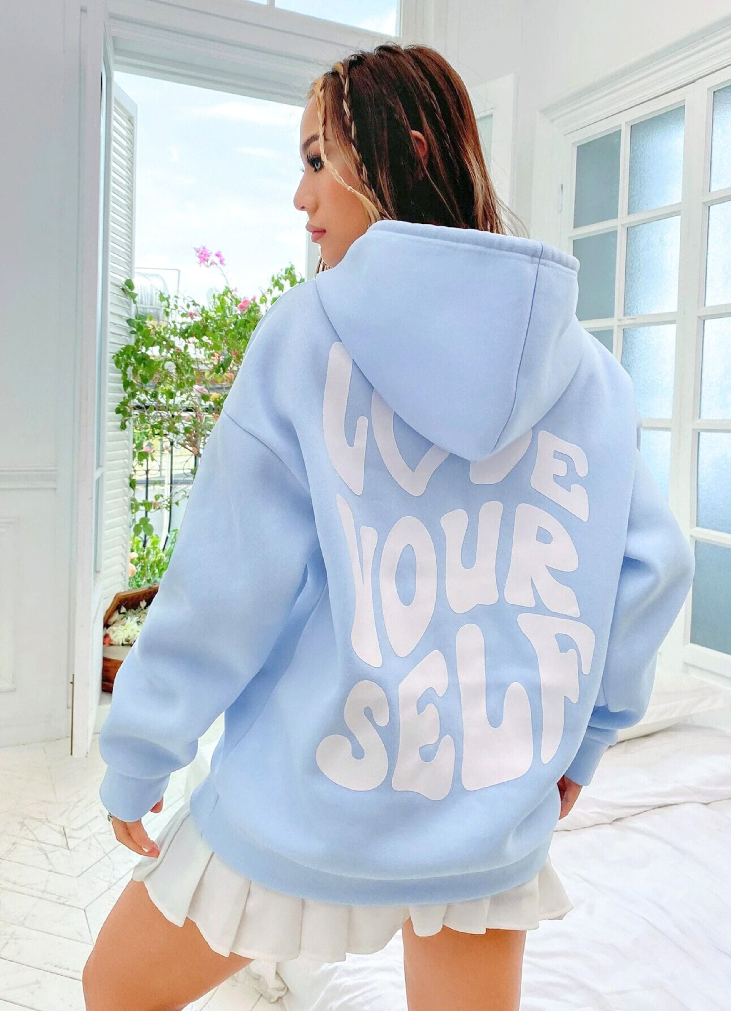 Light blue hoodie sale