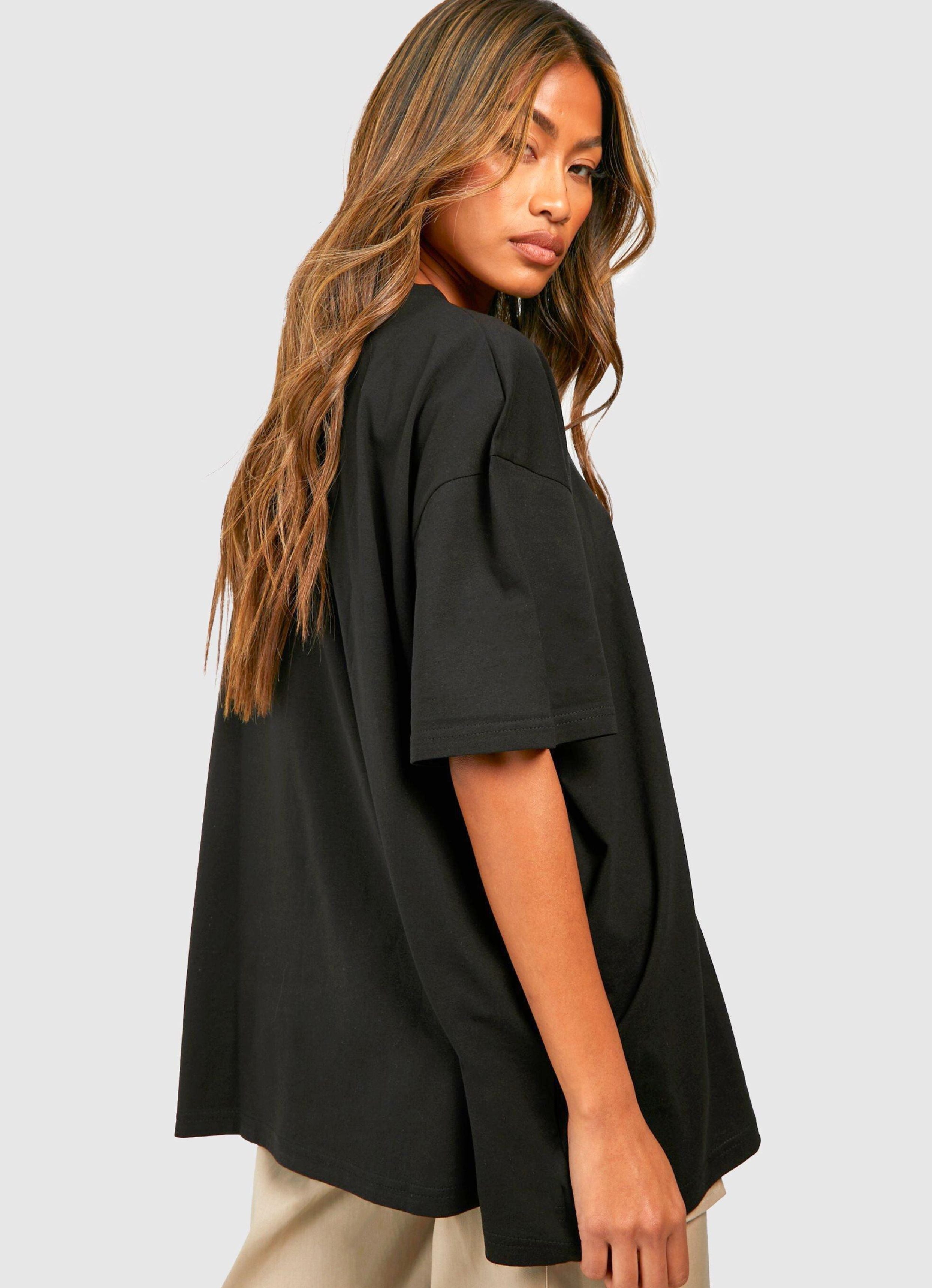 Plain black outlet oversized t shirt