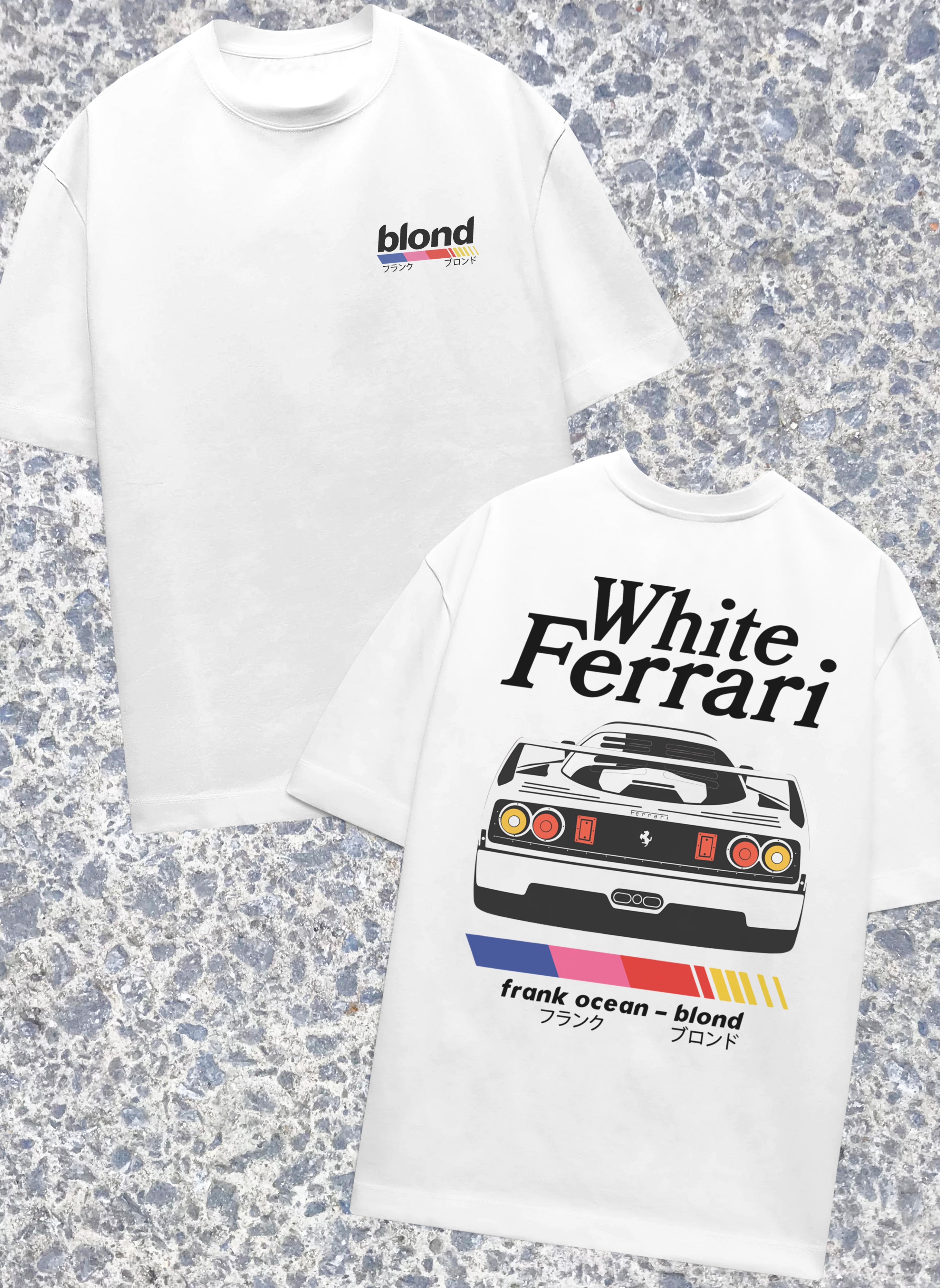 Blonde Ferrari White Oversized Tshirt