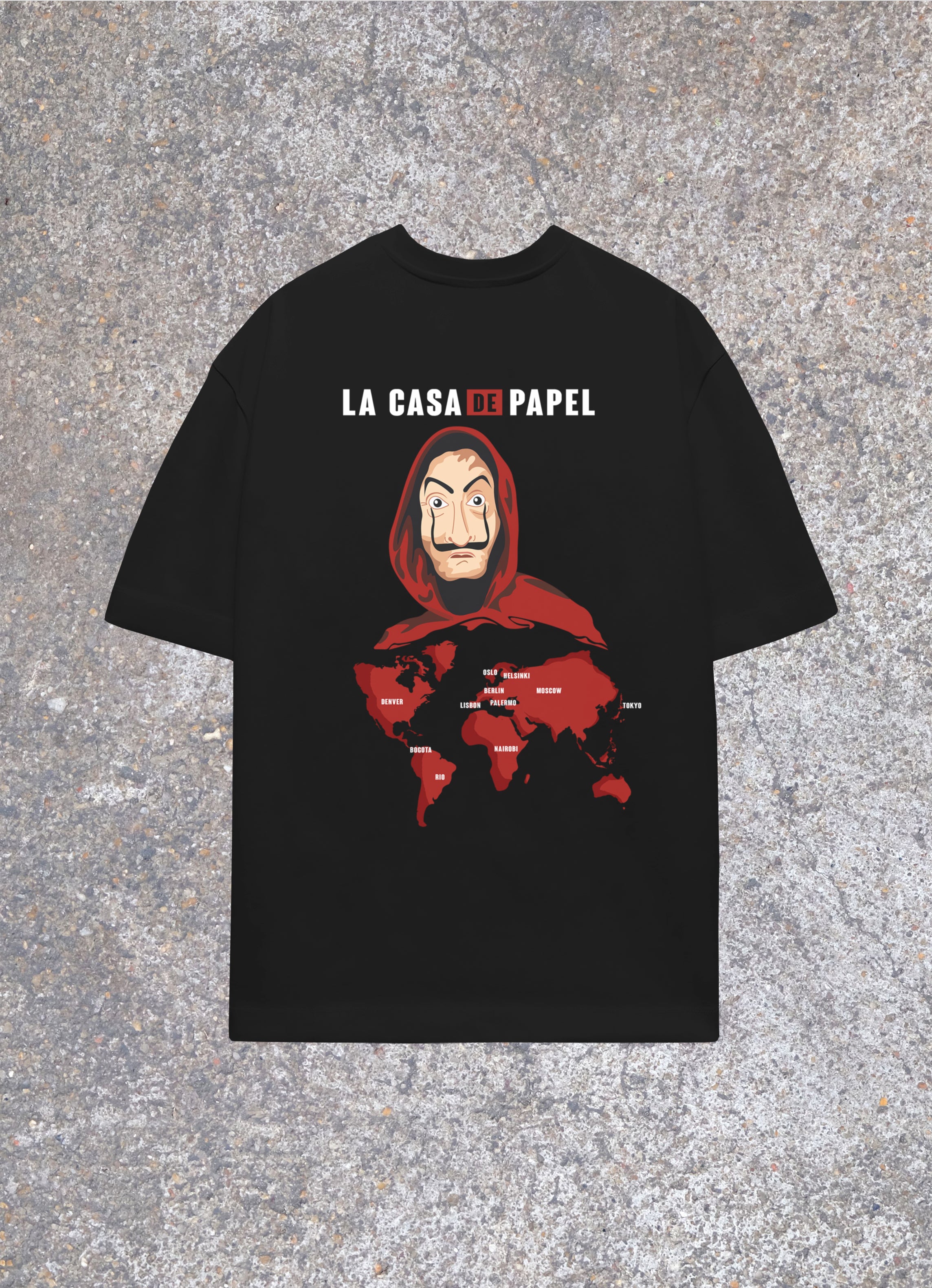 Money Heist Bella Ciao Map Oversized Unisex Tshirt