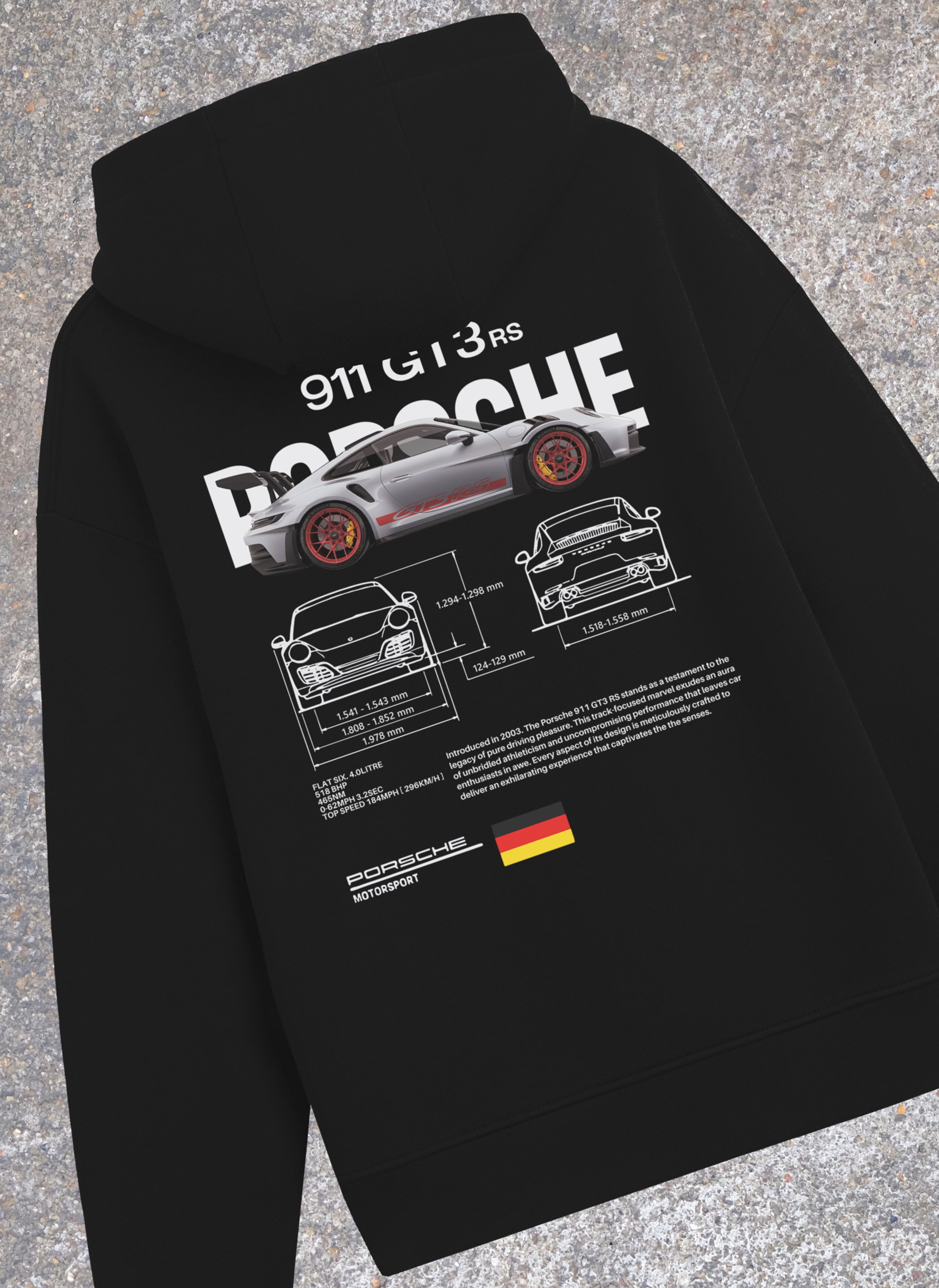 Porsche 911 GT3 F&B Black Hoodie