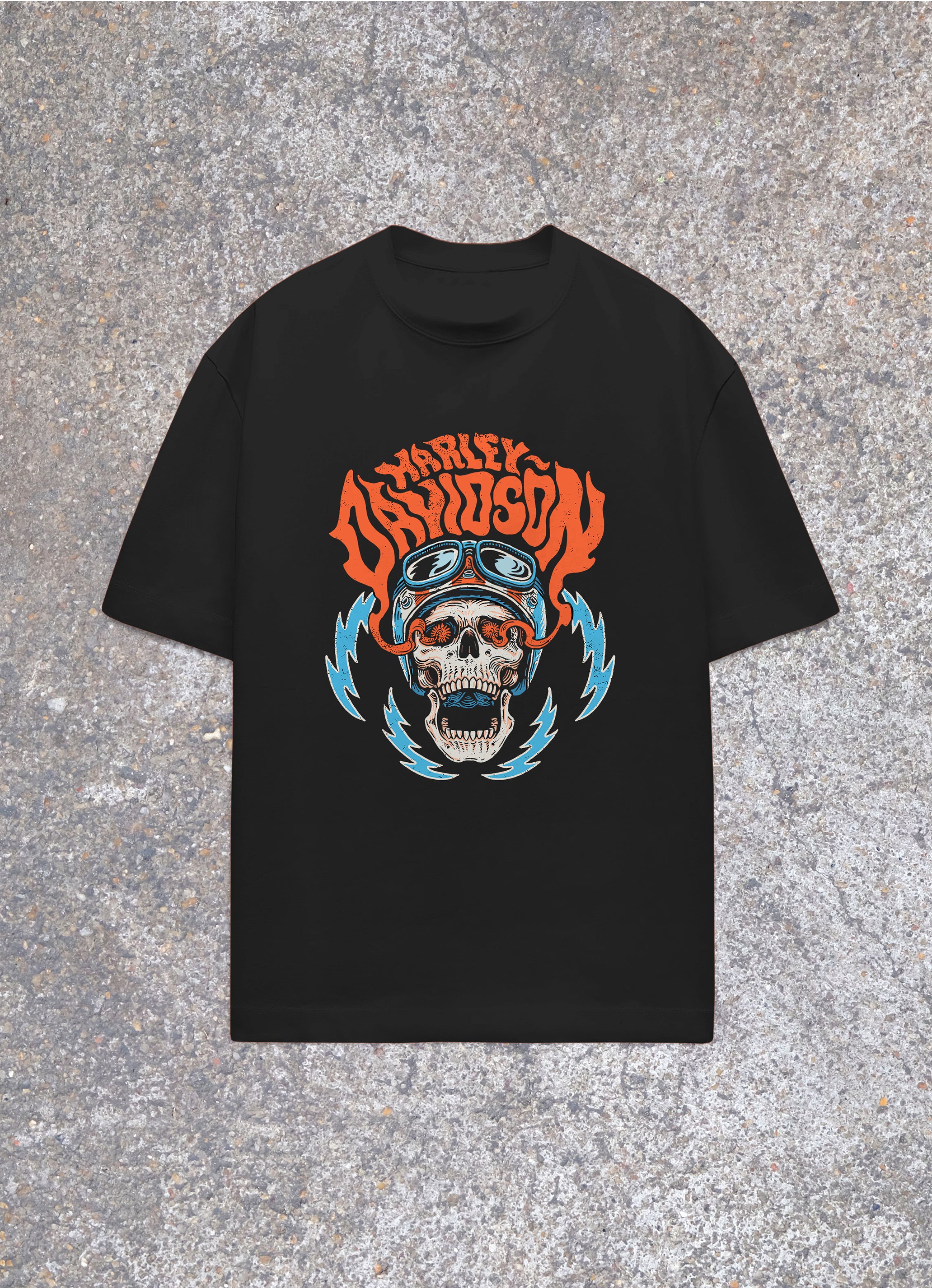 Harley Davidson Skel Black Oversized Tshirt