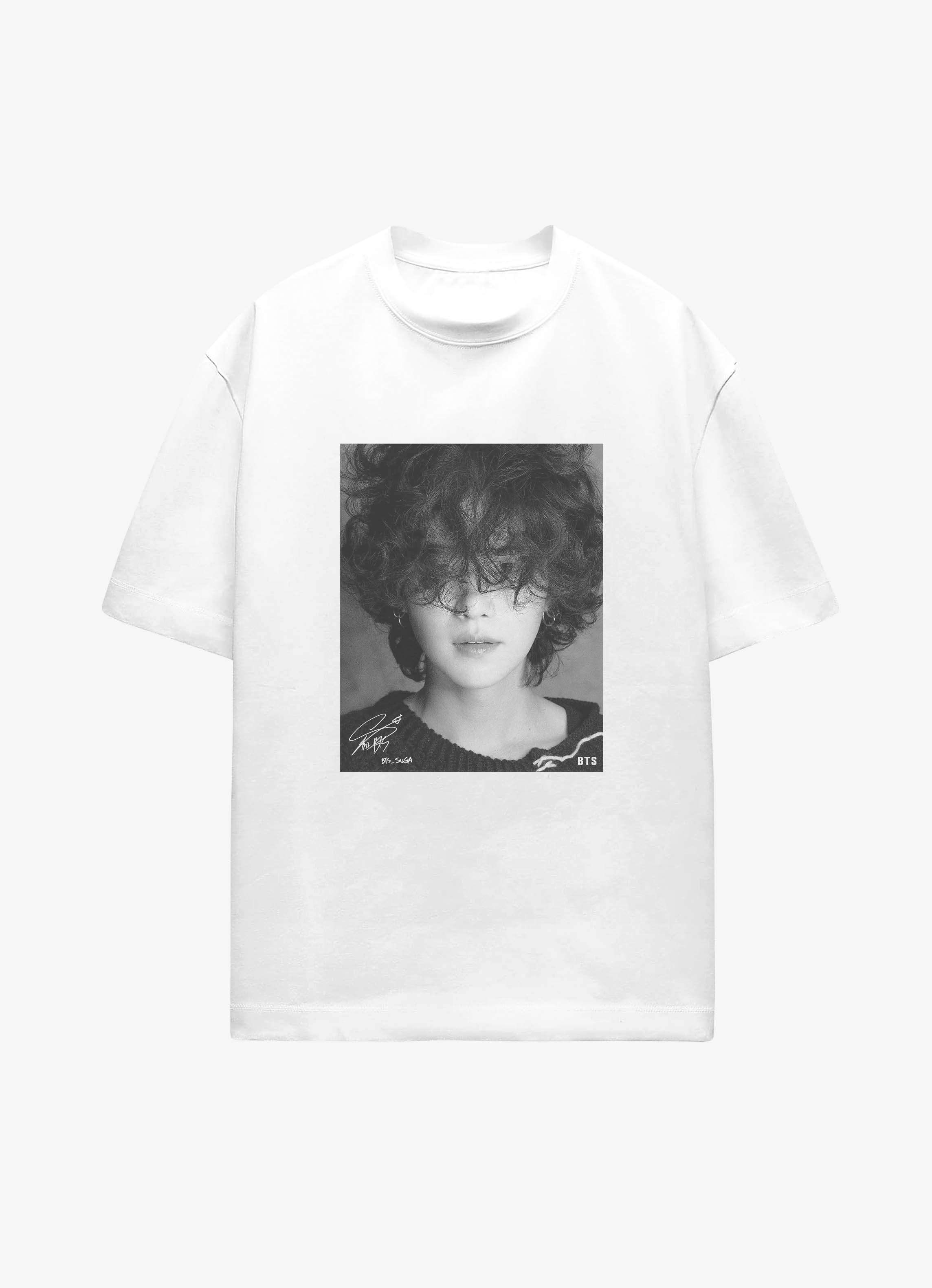 Suga B&W White Oversized Unisex Tshirt | Sale