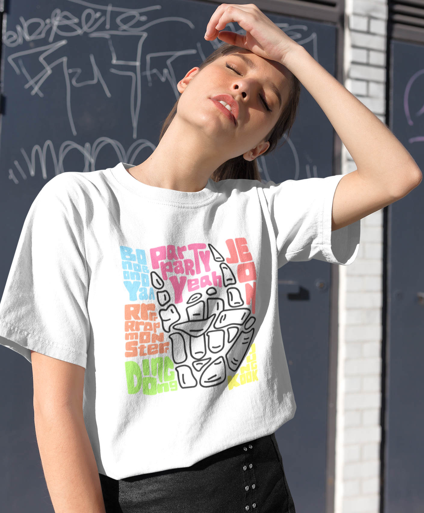 BTS JK Skeleton Hand Women T-shirt | BFS