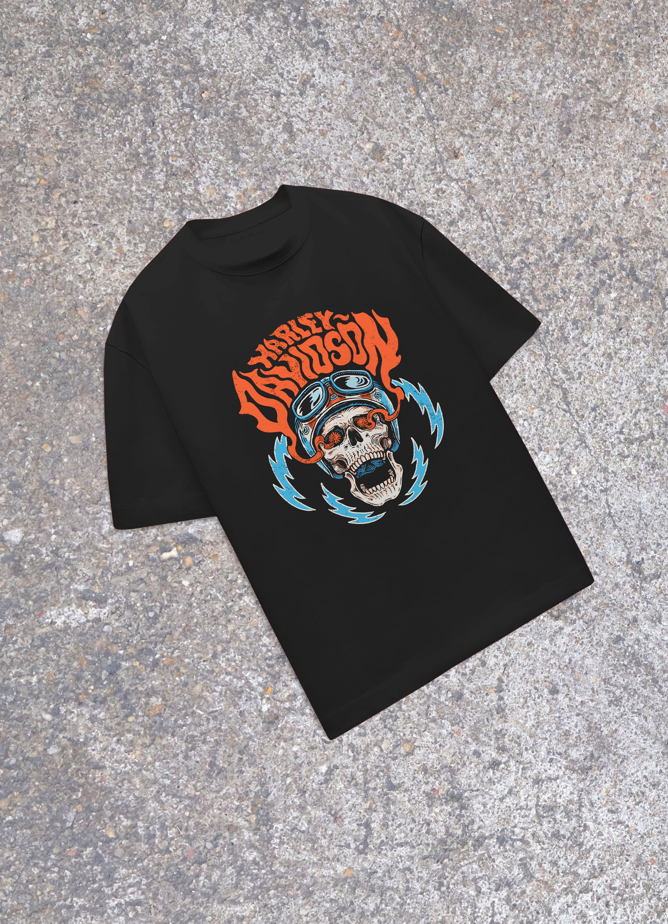 Harley Davidson Skel Black Oversized Tshirt