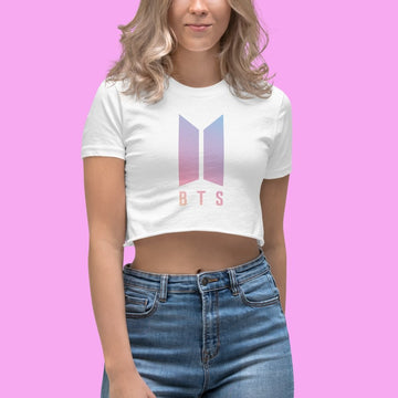 BTS - Pink Logo Crop Top