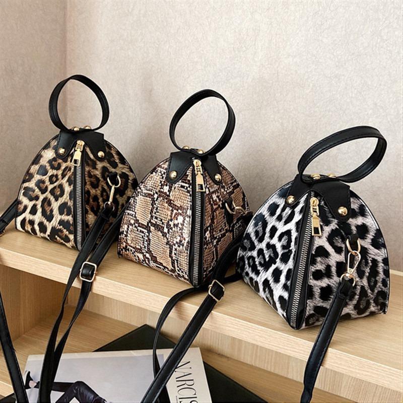 Luxury Triangle Leopard Mini Shoulder Bag